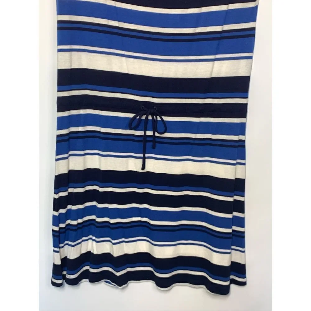 Gap capped sleeve striped dress size small 100% rayon